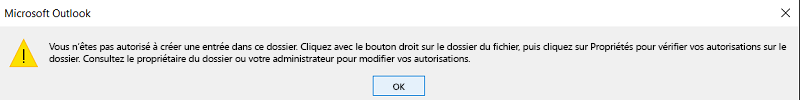 Erreur lors de la création de contacts