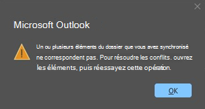 Erreur de conflit Outlook avec l’élément de réunion