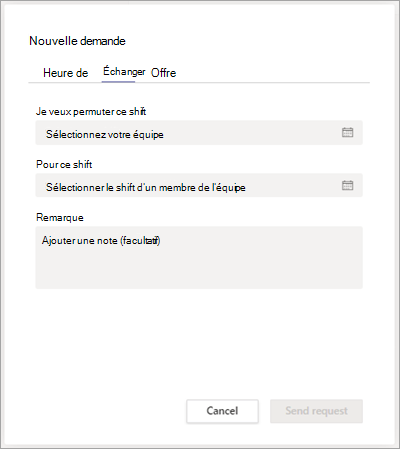 Échangez une équipe avec un coéquipier dans Shifts.