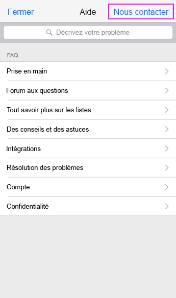 Contacter le support