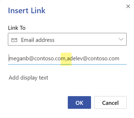 Utilisez une virgule pour séparer plusieurs adresses e-mail.