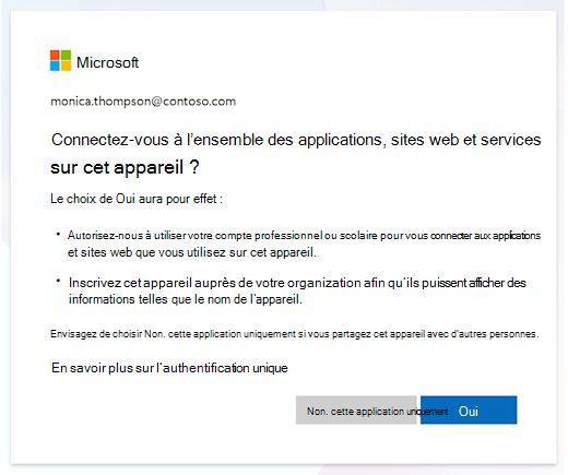 Invite de connexion aux appareils