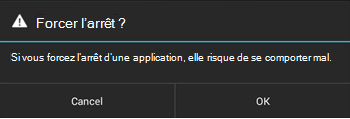 Confirmer la fermeture forcée