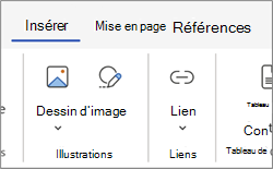 Zone de lien sur le ruban