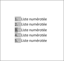Numéros sélectionnés