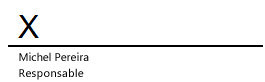 Une ligne de signature dans Word, avec un X pour indiquer l’endroit où la signature doit apparaître