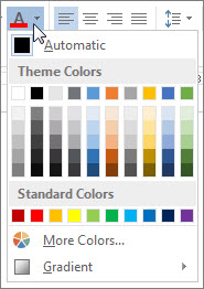 Palette Couleur de police