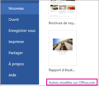 Cliquez sur Plus sur Office.com