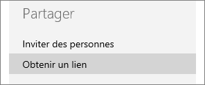 Cliquez sur Obtenir un lien