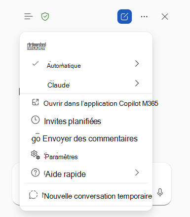 Sélecteur de modèle ouvert, affichant les options permettant de choisir un niveau de raisonnement, d’utiliser le mode Automatique ou de sélectionner un fournisseur de modèles pris en charge tel qu’OpenAI ou Claude.
