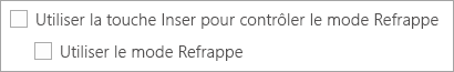 Options Surtype dans Word