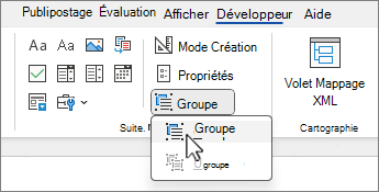 Menu de contrôle de groupe