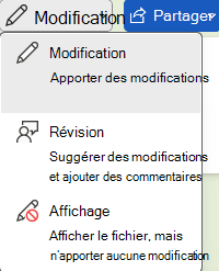 Word options de modification, de révision ou d’affichage d’un document