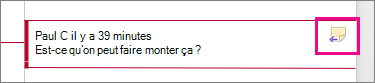 L’icône Répondre au commentaire est mise en évidence.