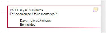 Commentaire avec une réponse