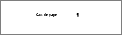 Saut de page au bas d’une page Word
