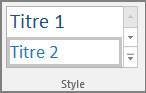 Capture d’écran de la sélection d’un style de titre dans le menu Accueil.