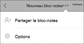 Bouton Paramètres dans notebooks sur iPhone.
