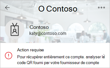 Authenticator présente un mot de passe à usage unique sous forme de code de vérification