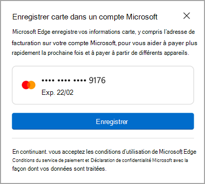 Enregistrer dans un compte Microsoft