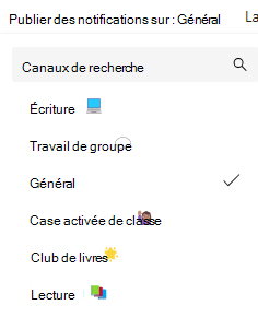 Capture d’écran des notifications du canal.