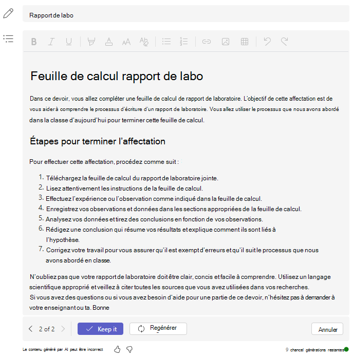 Étapes du rapport de laboratoire