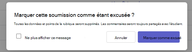 Marquer comme excusé