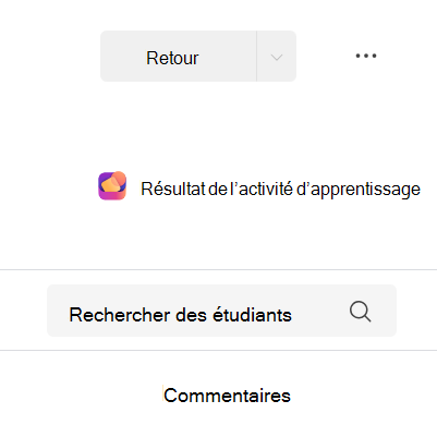 Capture d’écran du résultat de l’activité d’apprentissage.