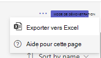 Capture d’écran montrant l’option d’exportation.
