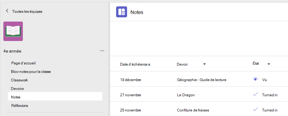 Notes de l’étudiant