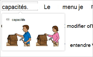 Capture d’écran de l’image et du texte mis en surbrillance.