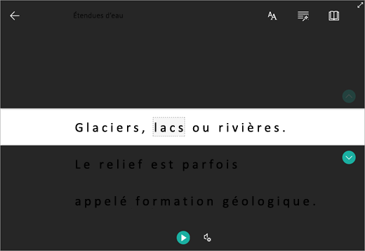 Capture d’écran du texte mis en surbrillance.