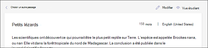 capture d’écran montrant un passage en place avec le curseur pointant sur le bouton Modifier