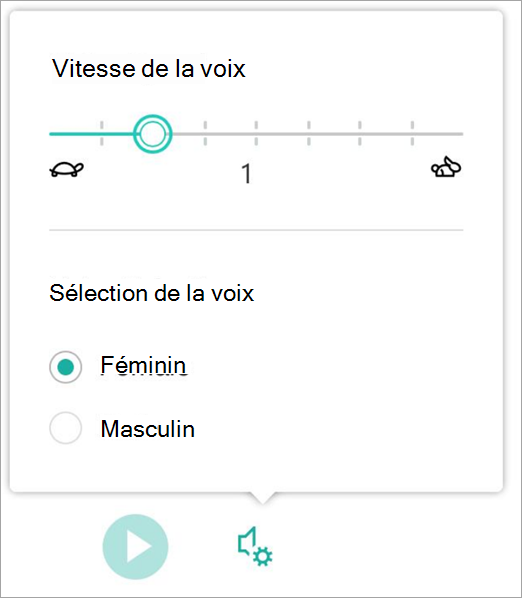 Capture d’écran de la vitesse de la voix.