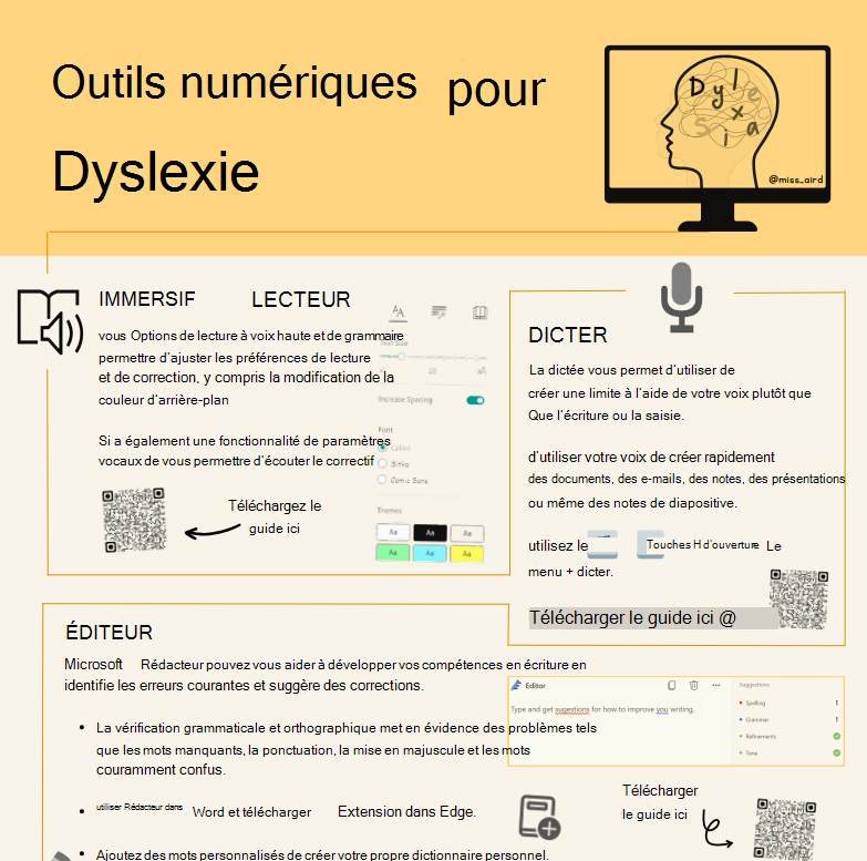 Capture d’écran de la dyslexie.