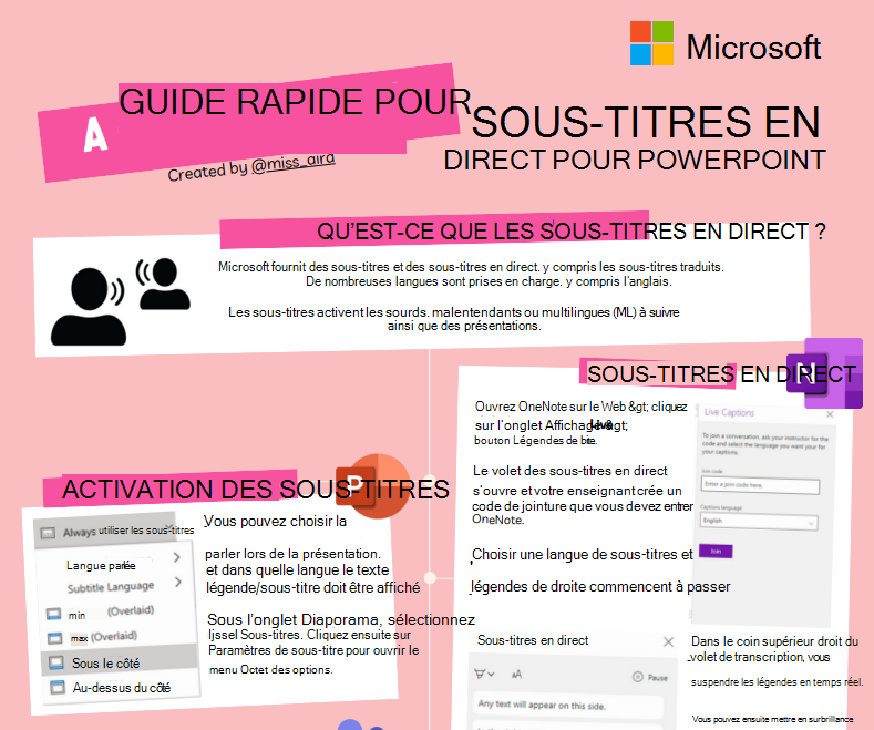 Capture d’écran de sous-titres en direct.