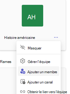 Capture d’écran de l’ajout d’un membre.