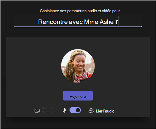 Capture d’écran de l’écran d’ouverture lorsque l’enseignant commence une réunion dans Microsoft Teams pour l’éducation.