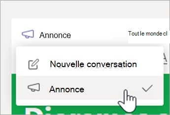 Sélectionnez Annonce.