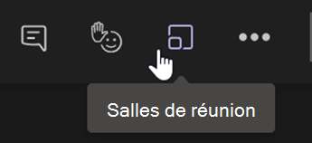 Capture d’écran montrant le bouton Salles pour petit groupe dans une barre de contrôle de réunion Teams.