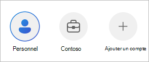 Basculement entre les comptes dans l’application mobile OneDrive