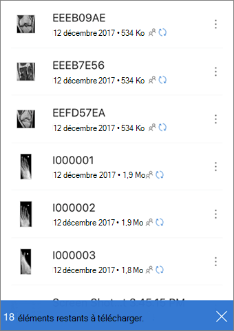 Texte de l’interface utilisateur indiquant les fichiers en attente de téléchargement
