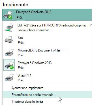 Paramètres de l’imprimante