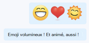Emoji grand animé dans les conversations Skype Entreprise