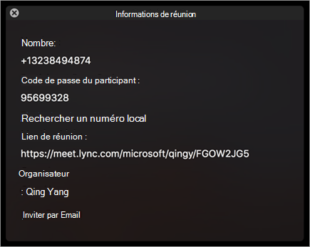 Inviter des utilisateurs à une réunion par e-mail