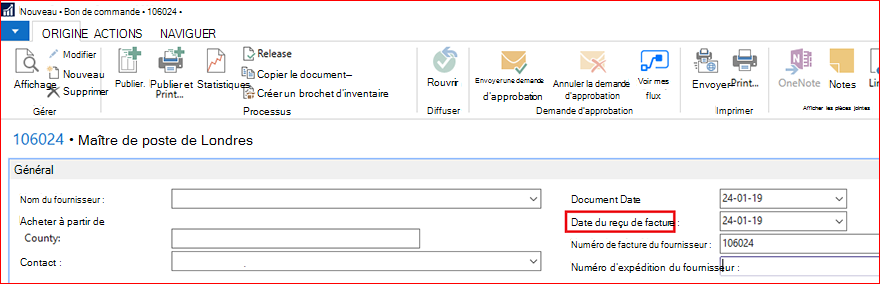 Créer un bon de commande