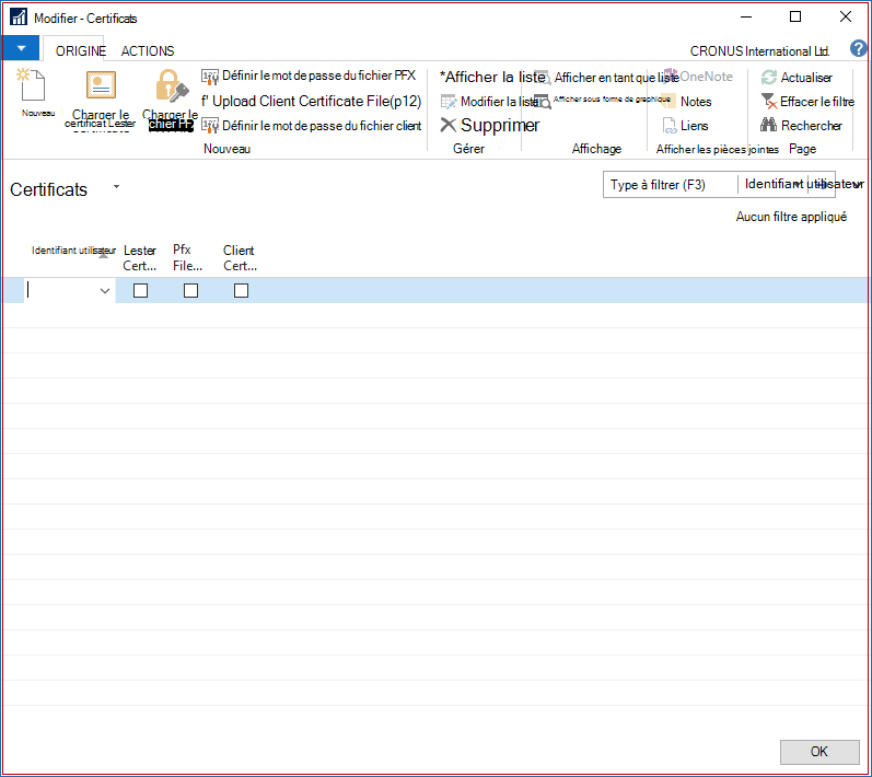 Modifier les certificats