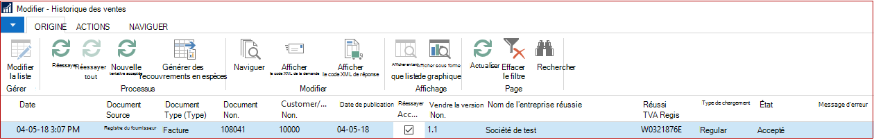 Modifier l’historique DES SII