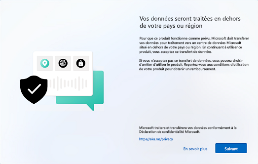 Transfert de données Windows 11