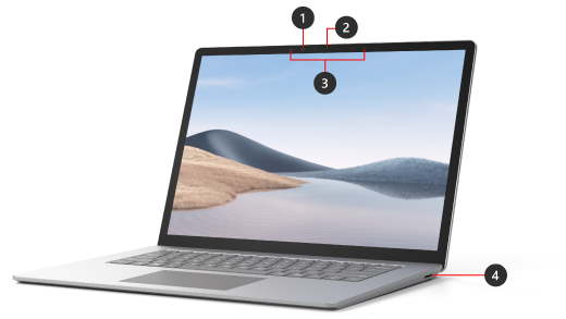 Surface Laptop 4 avec le couvercle ouvert.